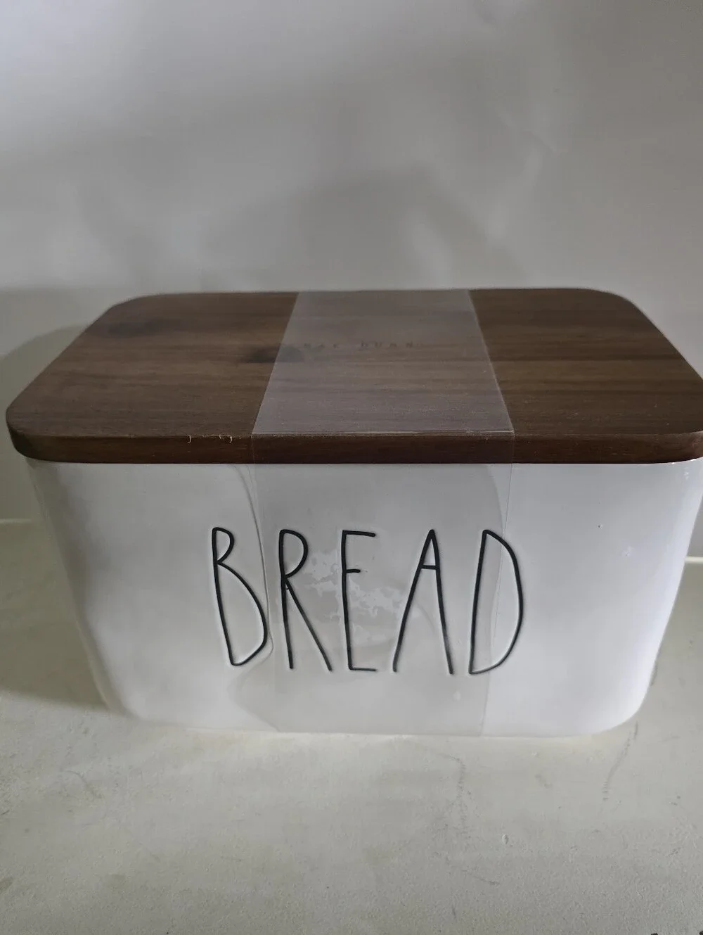 Rae Dunn Bread Box.Wood Lid White Bread Box - New Sealed